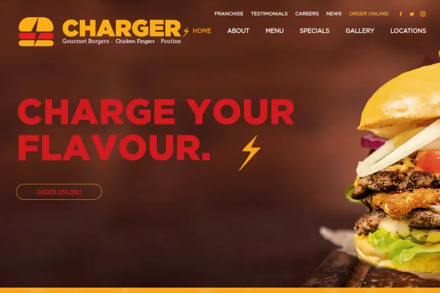 Charger Burger website