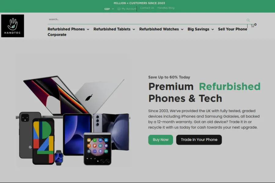 Handtec website by Vectribe