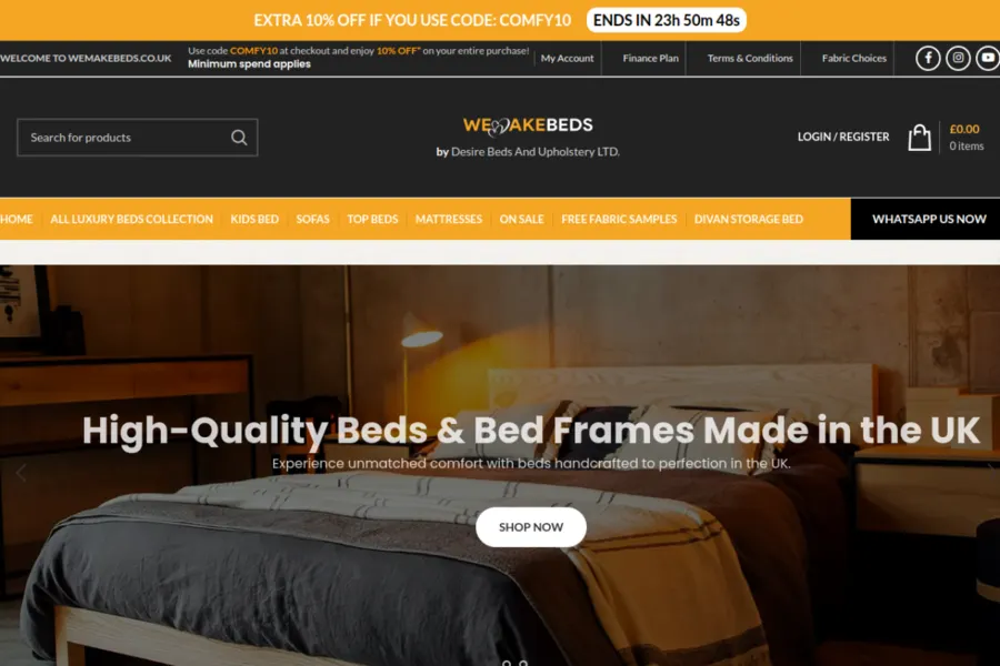 We Make Beds website