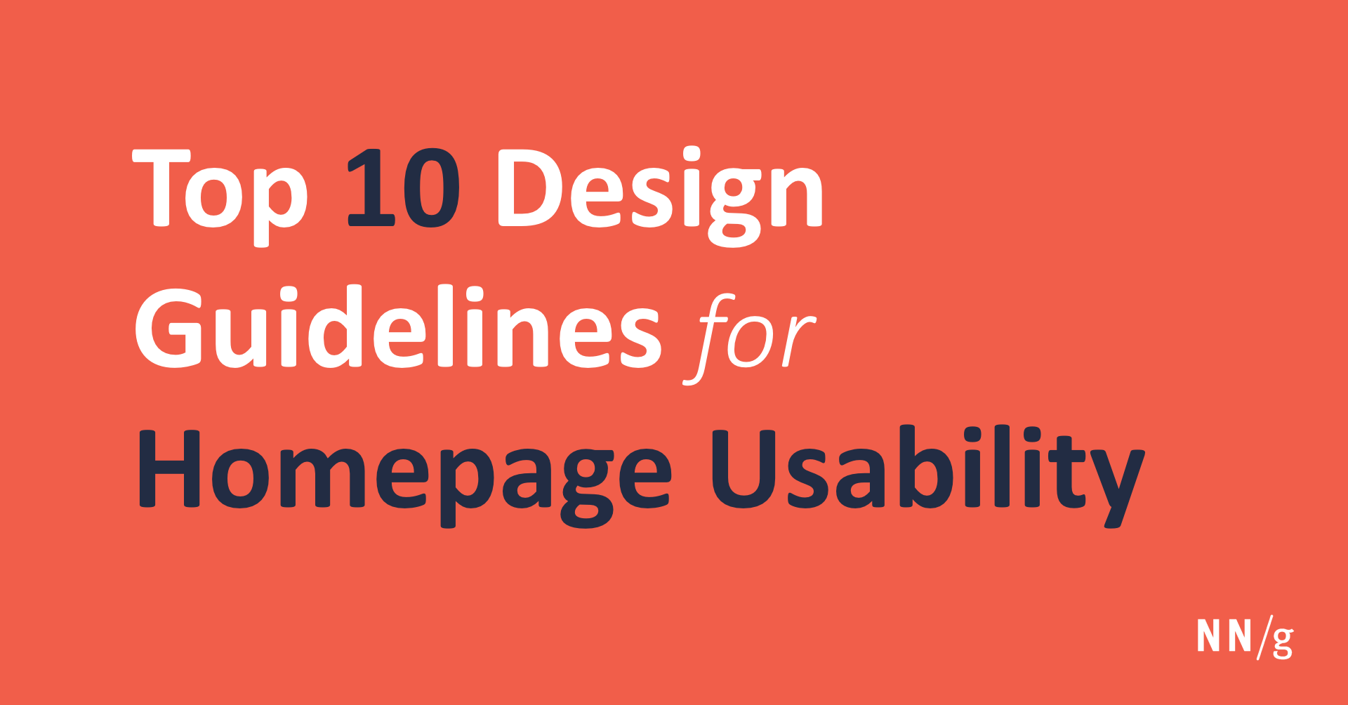 Top 10 Guidelines for Homepage Usability, Vectribe