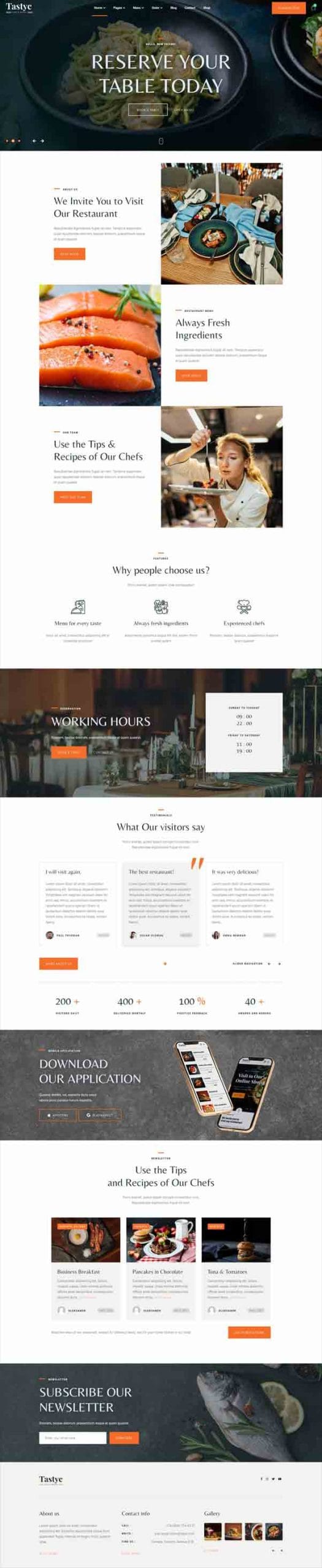 Kaffen restaurant website