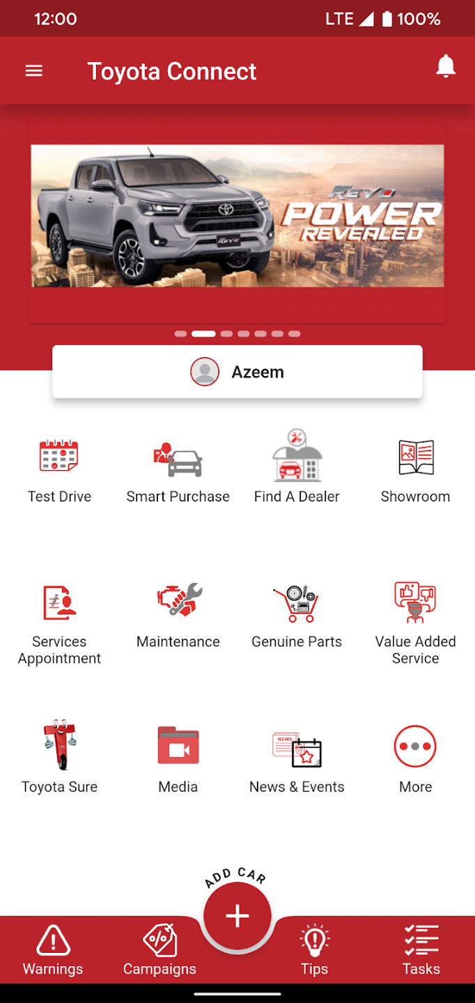 Toyota Connect mobile app